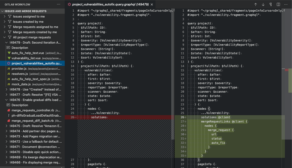 View Merge Request changes in VS Code