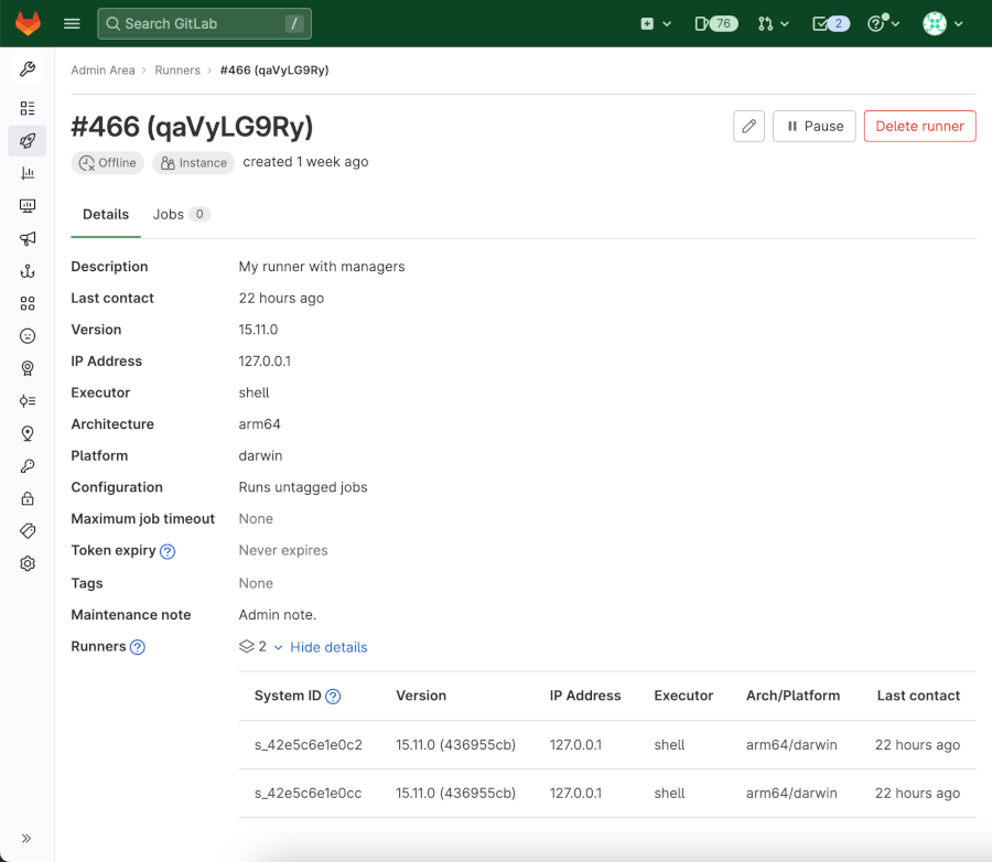 Runner details - consolidate runners sharing a configuration